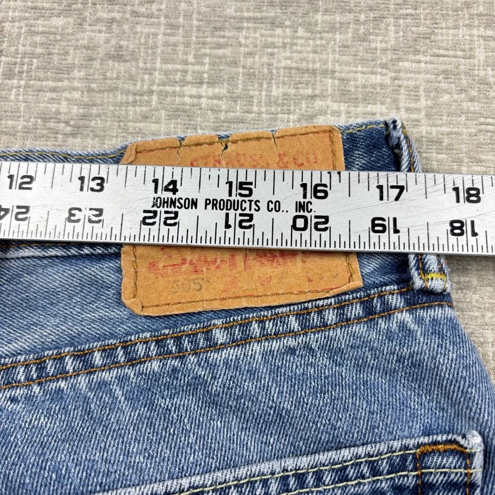 Levis 505 Mens 34x27 Light Distress Jeans Thigh Fade ** Vintage Style ** Denim